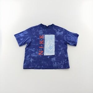 Nike Athletic Department Tie Dye Topographic Map Graphic Tee Men's XS Blue